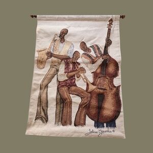 Felicia Greenlee "Cool Jazz" Tapestry Wall Hanging + Wooden Dowel 18" x 26"